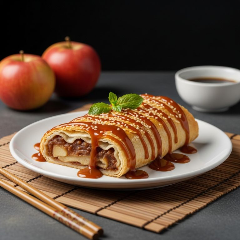 Sumptuous Polish Apple Strudel with Caramel Sauce (Głowiołka z Jabłkami i Słodkim Sosem)